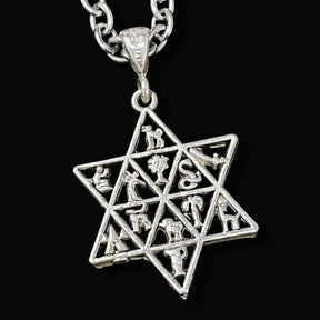 Star of David pendant with the 12 Tribes of Israel in Silver 3 cm 7 g Art 154 - Bricks Masons