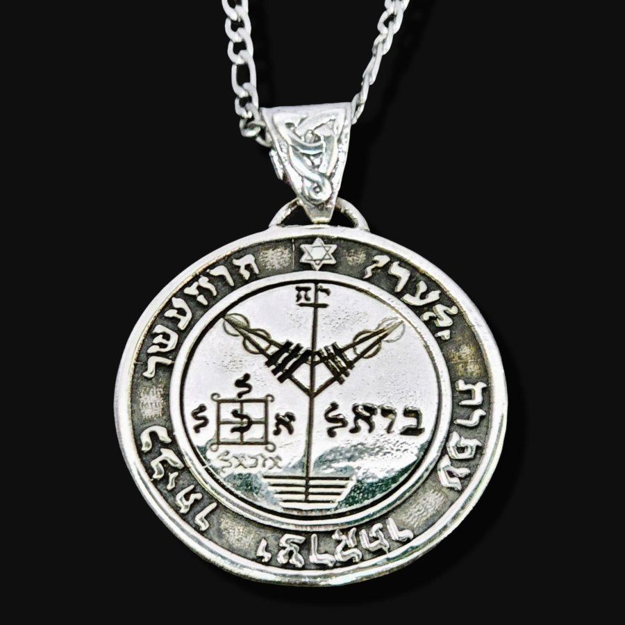 Solomon Pendant Fourth Pentacle consecrated to Jupiter 4 cm 19 g in Silver 44 Seals of Solomon Art 156 - Bricks Masons