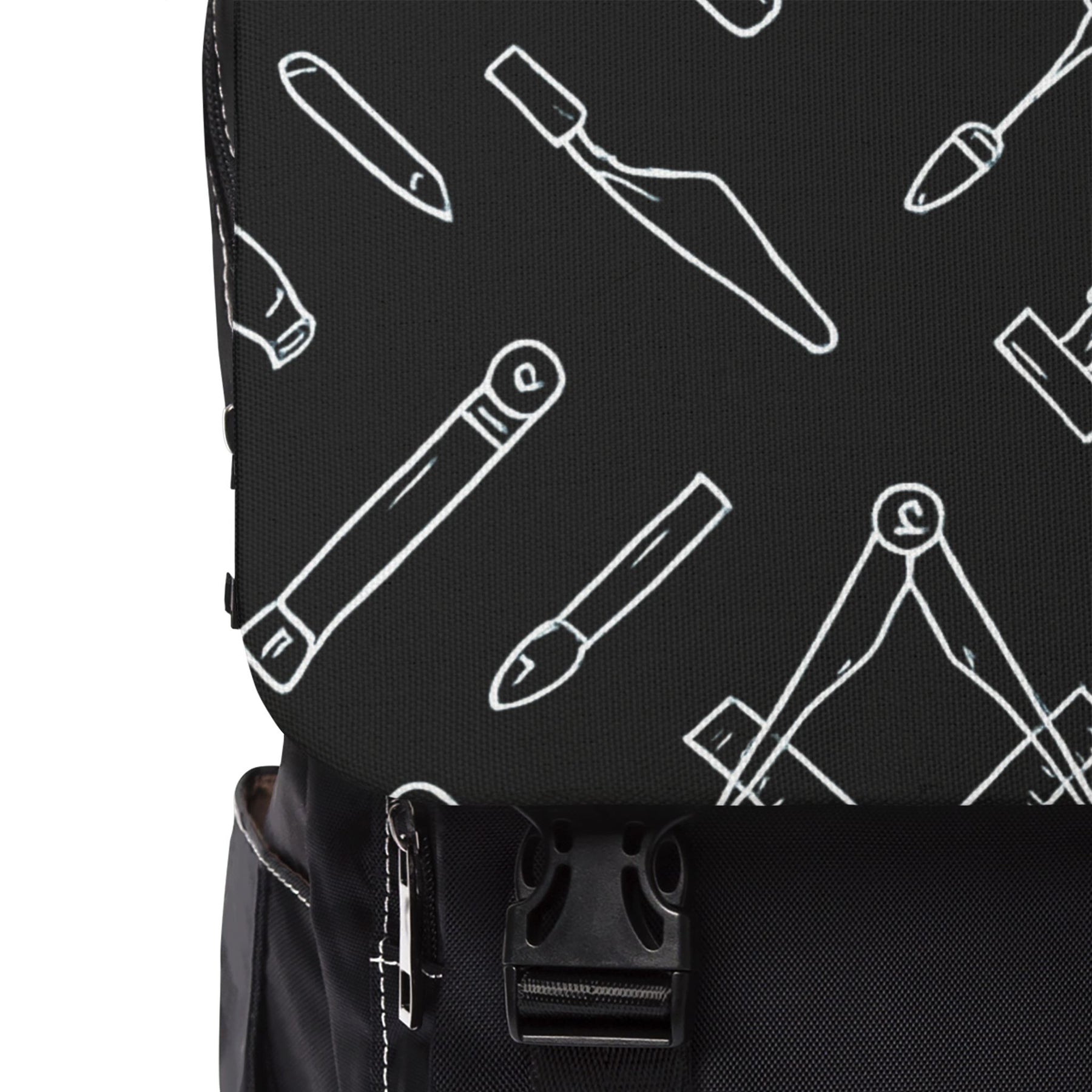 Master Mason Blue Lodge Backpack - Black with Masonic Tools - Bricks Masons