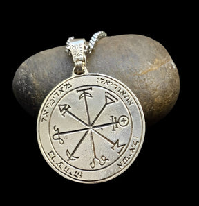First and Second Pentacle Pendant consecrated to Mars in Silver 3 cm 11 g 44 Seals of Solomon Art 1577 - Bricks Masons