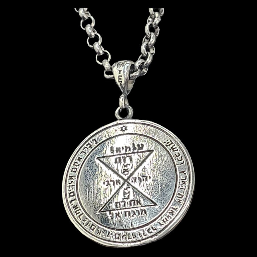 Solomon Pendant Third Pentacle consecrated to Venus Silver 3 Cm 8 Gr 44 Seals of Solomon Art 1583 - Bricks Masons