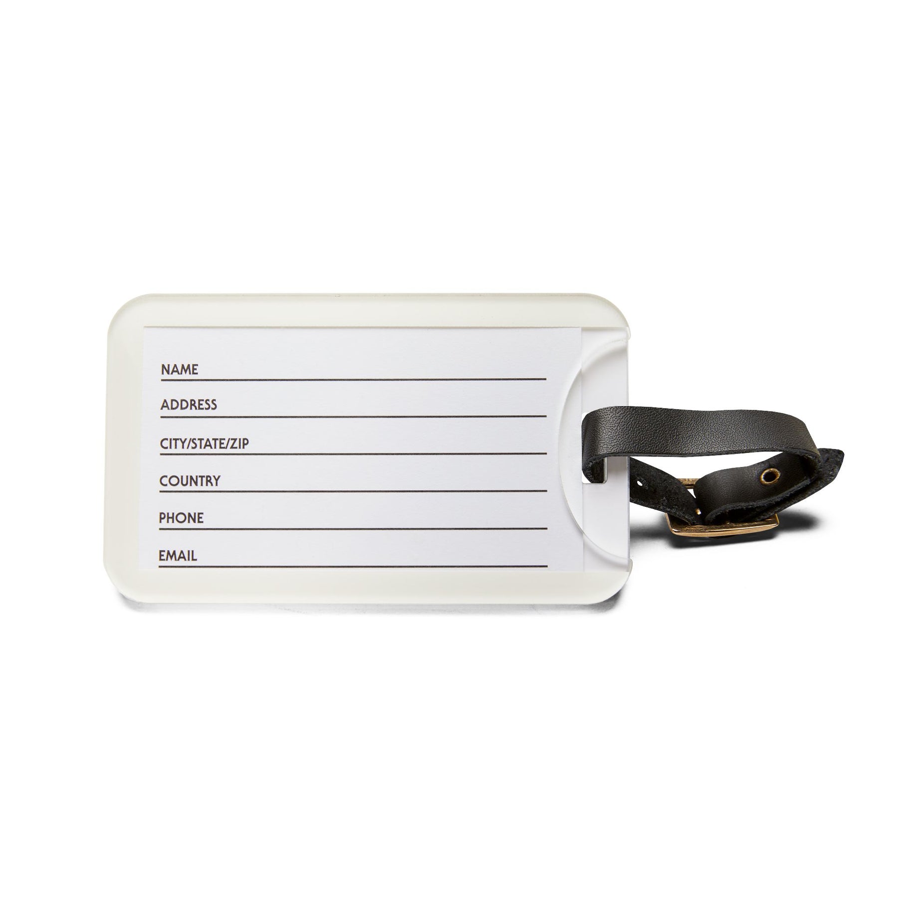 District Deputy Grand Master Blue Lodge Luggage Tag - Gold With Black Leather Strap - Bricks Masons