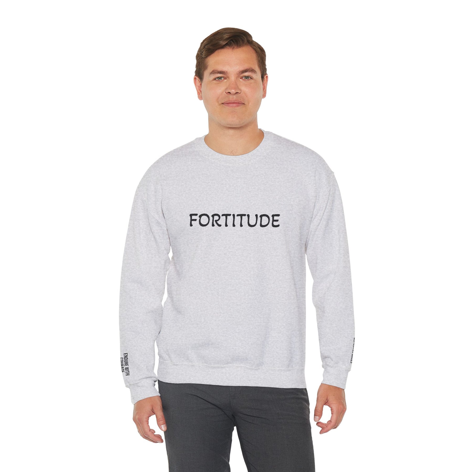 Entered Apprentice Blue Lodge Sweatshirt - Fortitude Front & Sleeves Embroidery - Bricks Masons