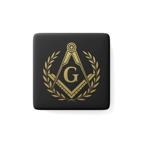 Master Mason Blue Lodge Magnet - Porcelain With Magnet - Bricks Masons