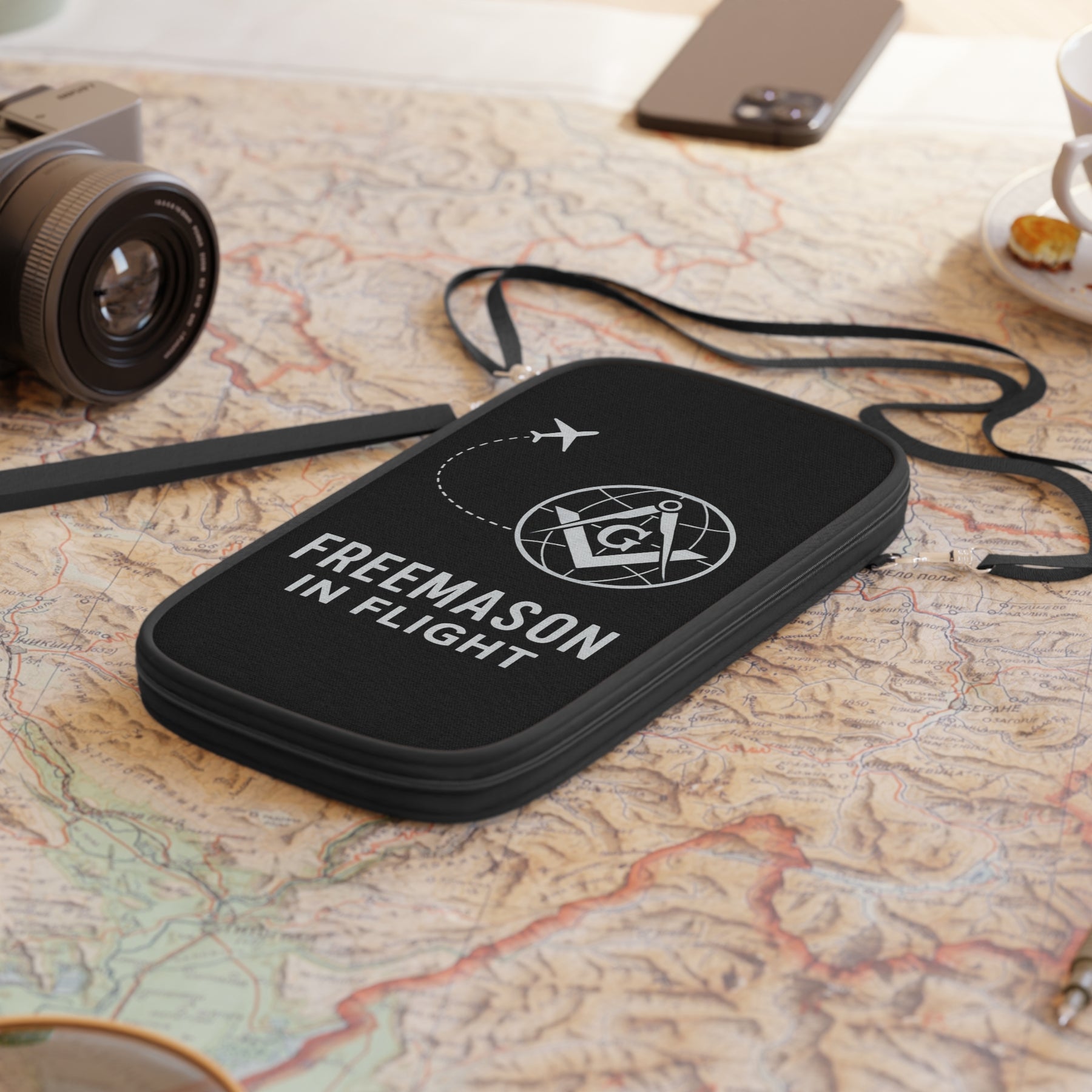 Master Mason Blue Lodge Passport Wallet - Freemason In Flight Storage Pockets - Bricks Masons