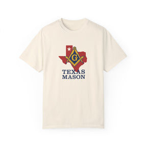 Master Mason Blue Lodge T-Shirt - Texas Mason Garment-Dyed Tee - Bricks Masons