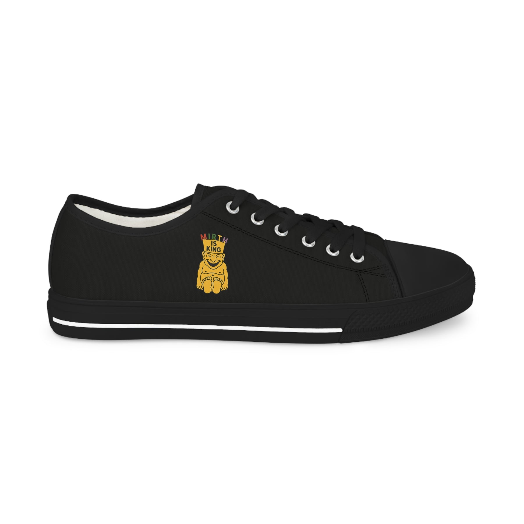 Royal Order of Jesters Sneaker - Low Top Sneaker Black & White Mirth is King - Bricks Masons
