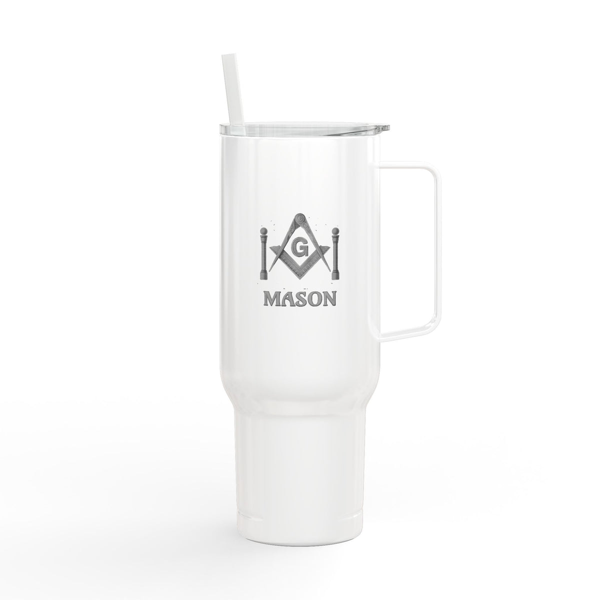 Master Mason Blue Lodge Ringneck Tumbler - Square & Compass G with Twin Pillars