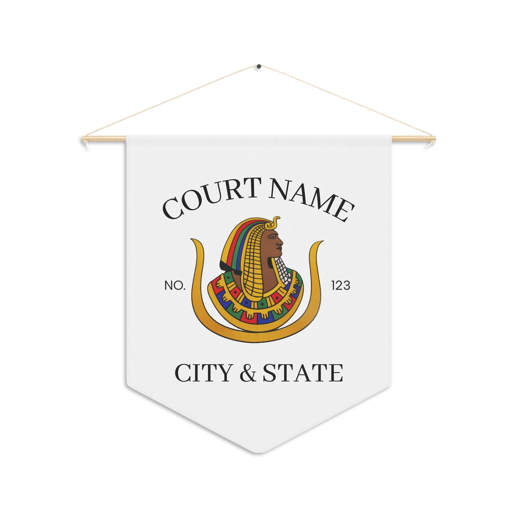 DOI Pennant - White Polyester Twill with Personalization - Bricks Masons