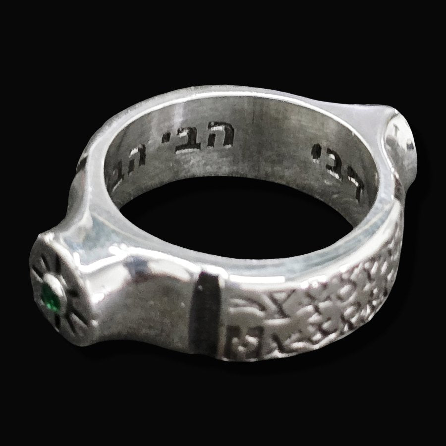 King Solomon Saint Cyprian Ring 20 gr Thick Model 0.9 cm in Silver Art 1702 - Bricks Masons