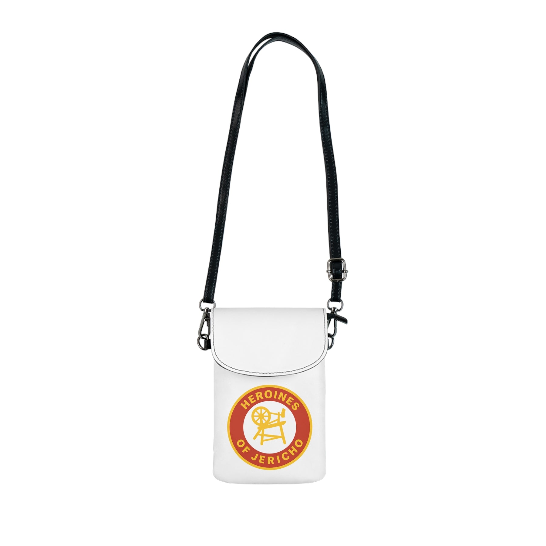 Heroines of Jericho Cell Phone Wallet - White Microfiber Leather With Adjustable Strap - Bricks Masons