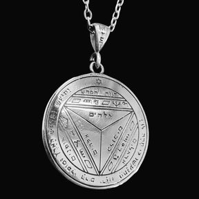 Wiccan Pendant Seventh Pentacle consecrated to Saturn Silver 3 Cm 8 Gr 44 Seals of Solomon Art 1716 - Bricks Masons