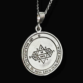 Solomon's Fifth Pentacle pendant consecrated to Jupiter, 4 cm, 26 g, in silver, 44 Seals of Solomon, Art. 1720 - Bricks Masons