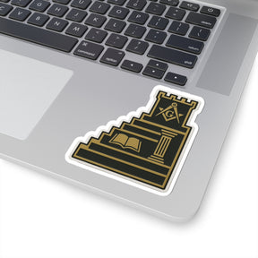 Master Mason Blue Lodge Sticker Decal - Kiss-Cut Colorful - Bricks Masons