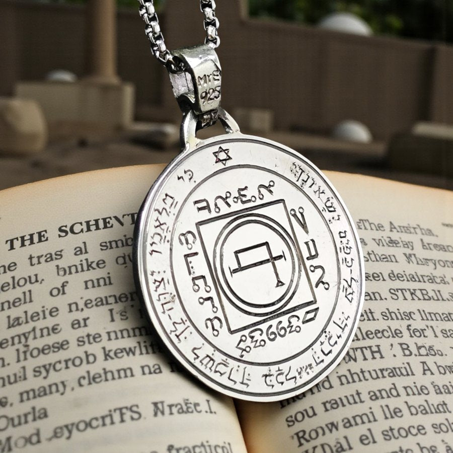 Solomon's Fifth Pentacle Pendant, consecrated to the Sun, Silver, 3 cm, 14 g, Art. 1733 - Bricks Masons