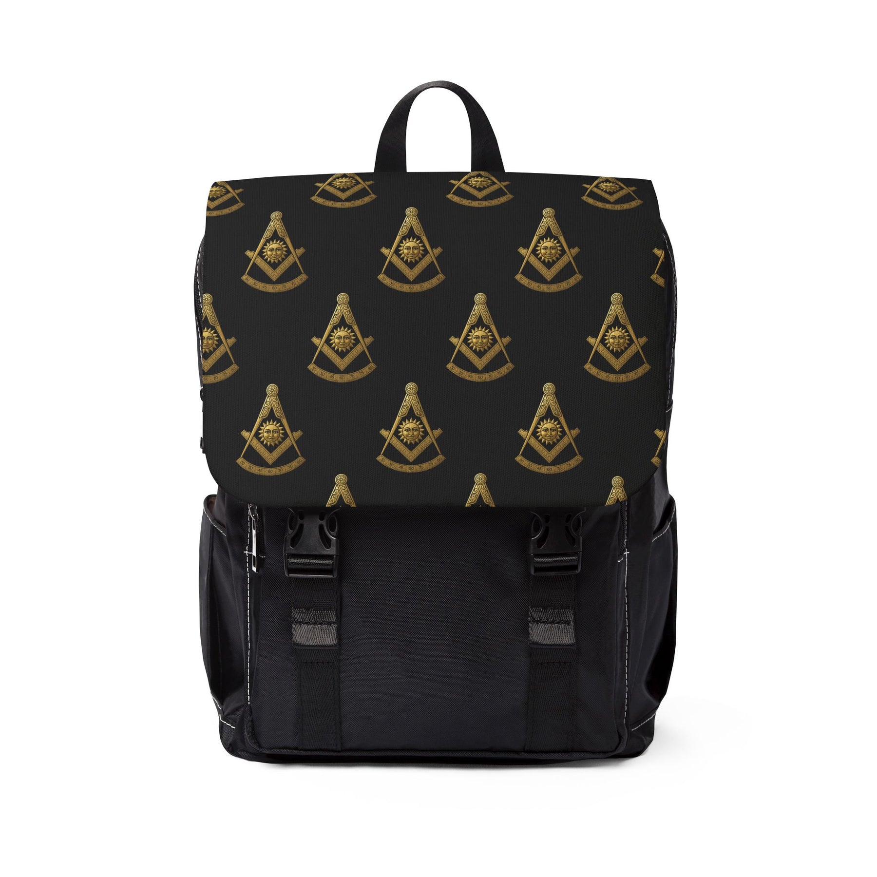 Past Master Blue Lodge Backpack - Gold Square & Compass With Sun - Bricks Masons
