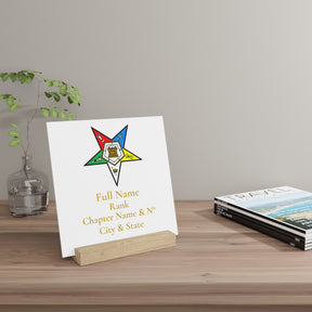 OES Plaque - Colorful Eastern Star with Personalization - Bricks Masons