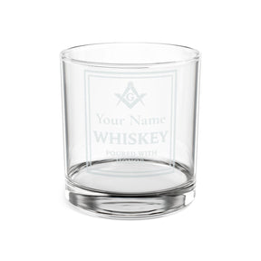 Master Mason Blue Lodge Whiskey Glass - Poured with Honor S&C G with Personalization