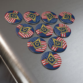 Master Mason Blue Lodge Magnet - Decorative Refrigerator - Bricks Masons