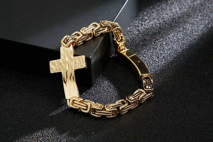 Knights Templar Commandery Bracelet - Gold Cross - Bricks Masons