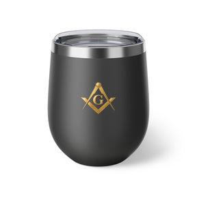 Master Mason Blue Lodge Vacuum Cup - Golden Square & Compasses with G