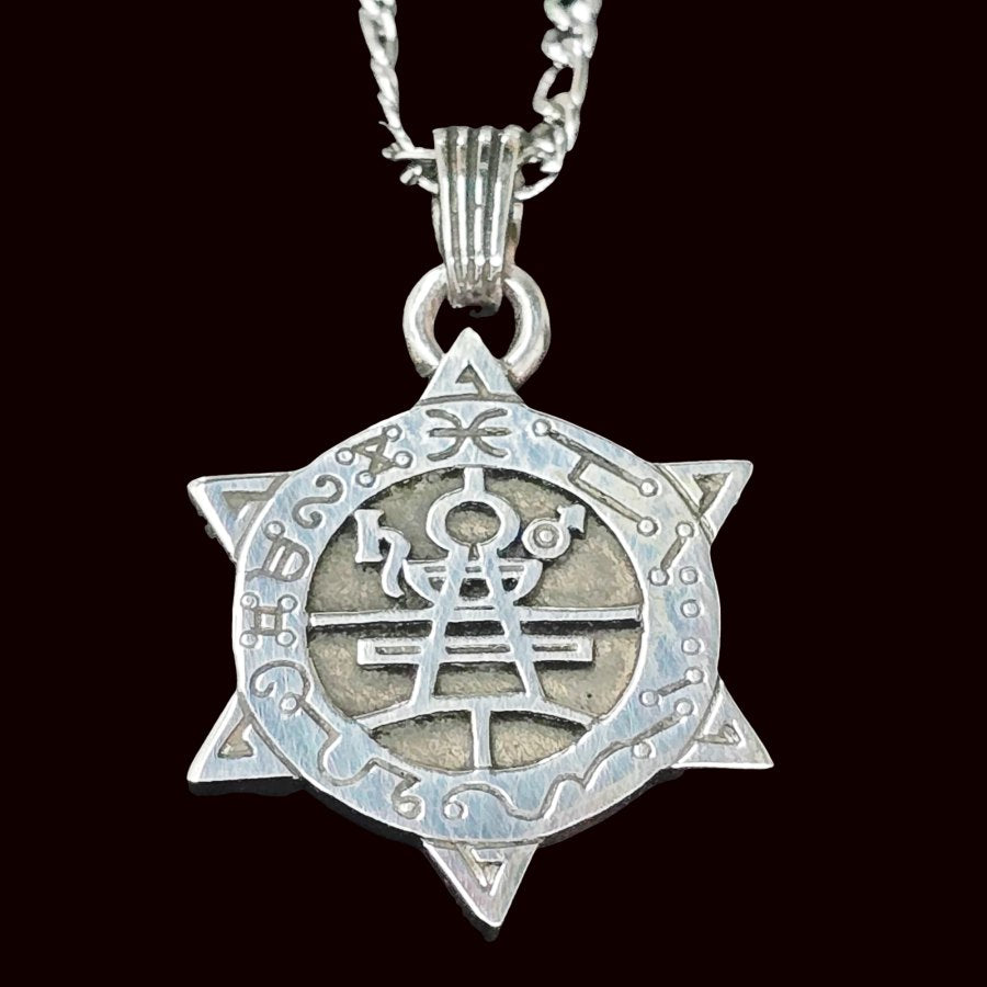 I commemorate Demon 52 DUKE ALLOCES and Secret Seal of Solomon 72 Demons Lesser Key of Solomon Goetia In Silver 3 x 2.5 cm 12 Gr Art 1911 - Bricks Masons