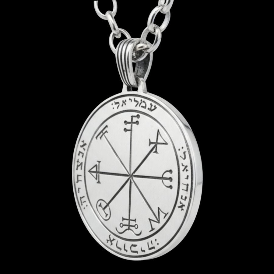 Third and First Pentacle pendant consecrated to Saturn in Silver 3 cm 12 g 44 Seals of Solomon Art 1955 - Bricks Masons