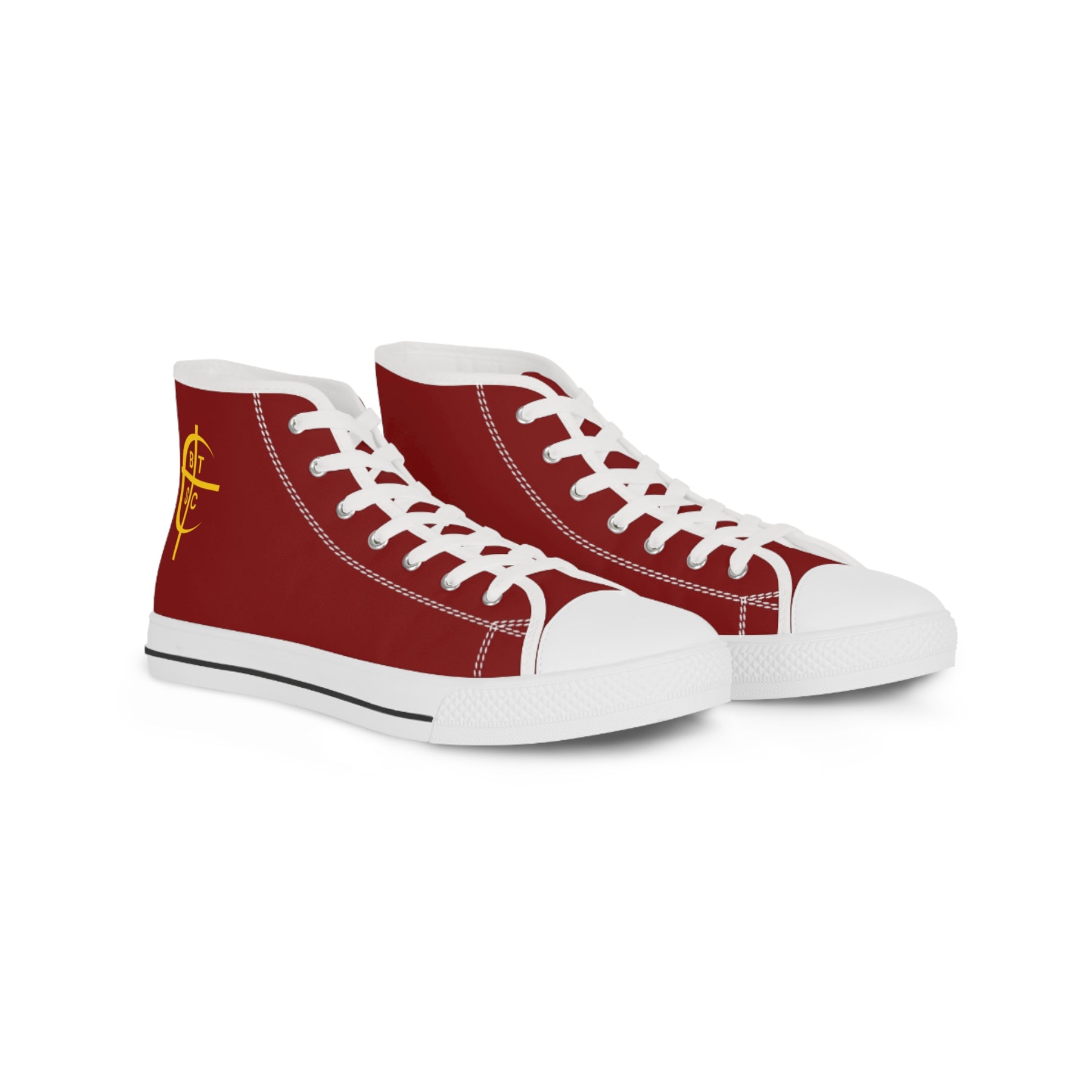Council of Crusaders Sneaker - High Top Black & White Sole Maroon Canvas - Bricks Masons