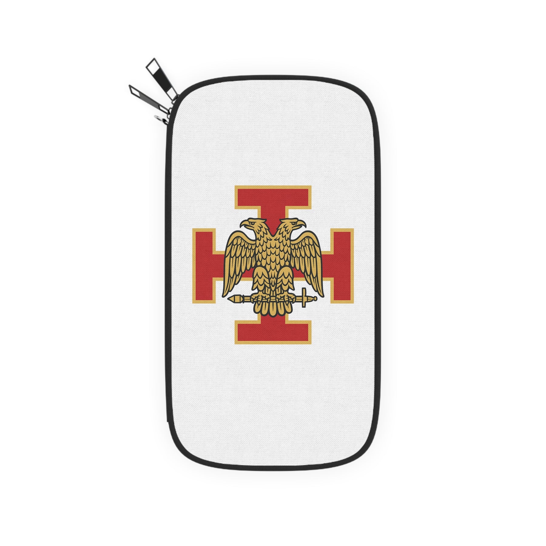33rd Degree Scottish Rite Passport Wallet - Red Cross With Gold Eagles Wings Down - Bricks Masons