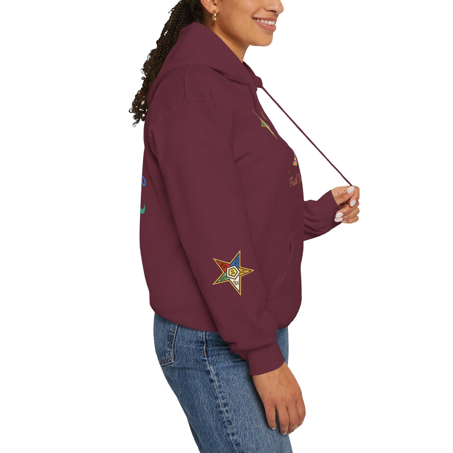 OES Hoodie - Faith Truth & Love with The Colorful Eastern Star - Bricks Masons