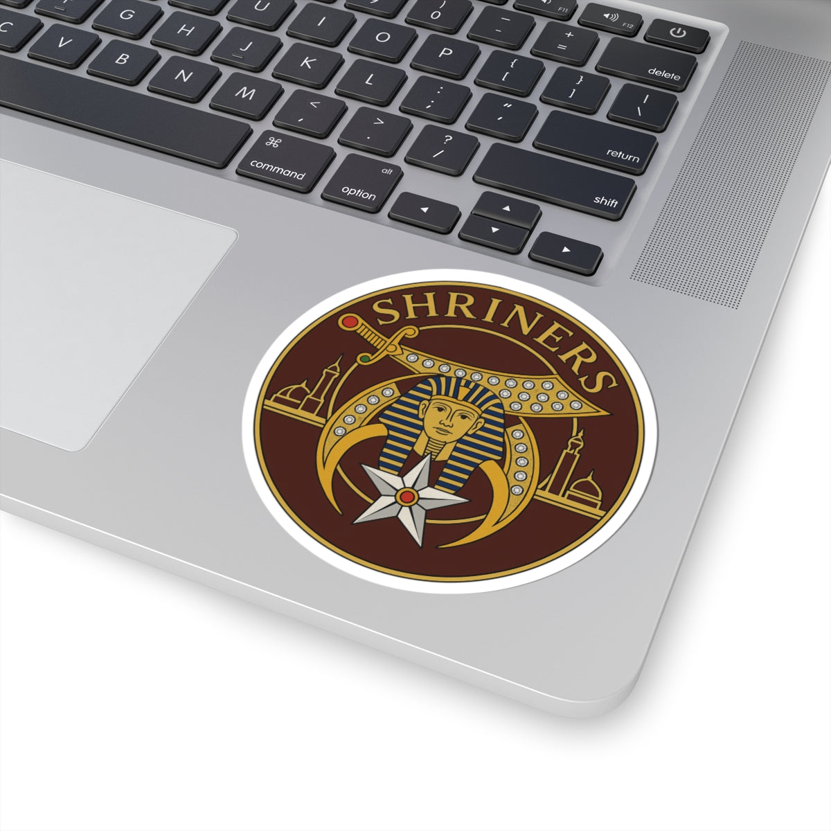 Shriners Sticker Decal - Kiss-Cut Brown Glossy Paper - Bricks Masons
