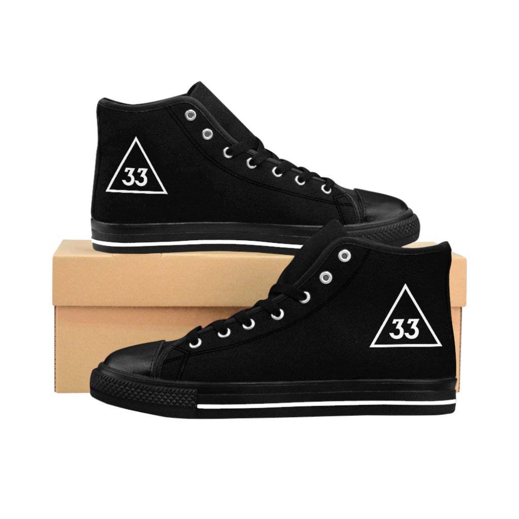 33rd Degree Scottish Rite Sneaker - High-top Black & White