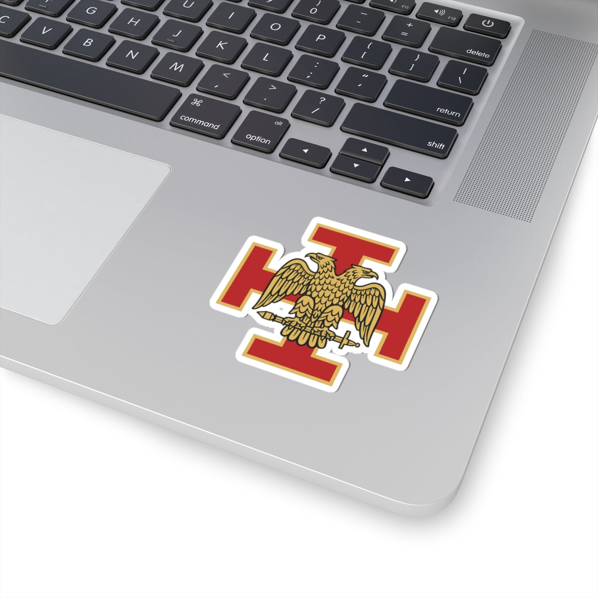 33rd Degree Scottish Rite Sticker Decal - Kiss-Cut Red & Gold Eagle - Bricks Masons