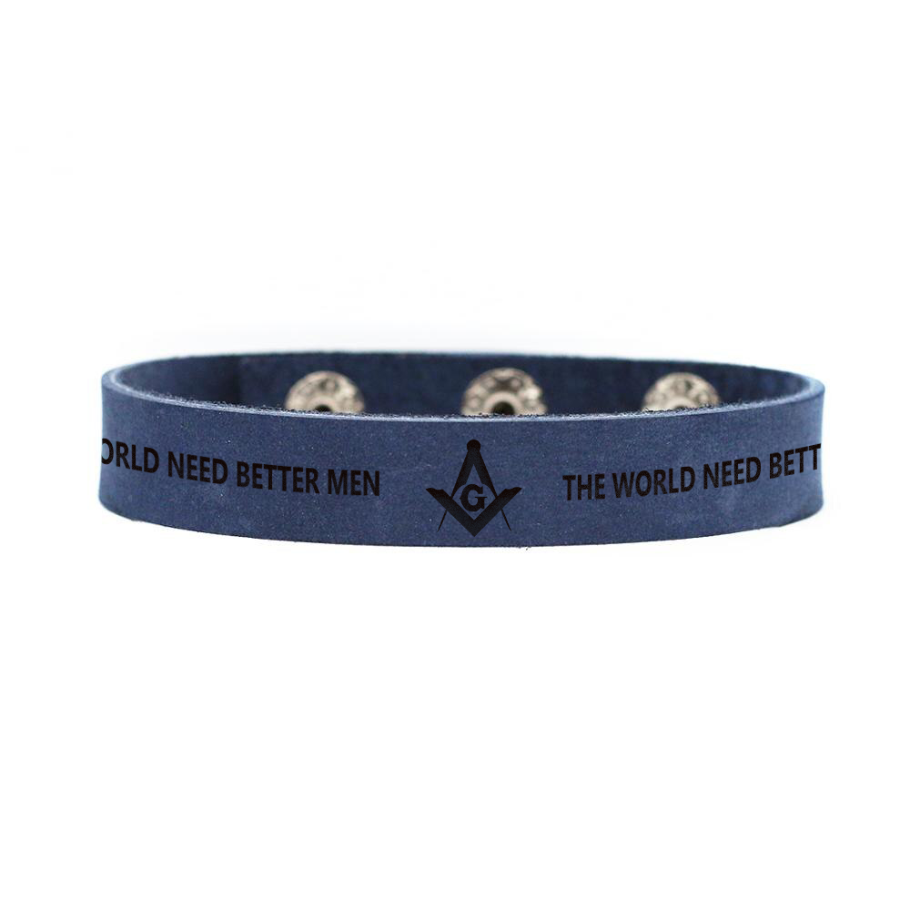 Master Mason Blue Lodge Bracelet - Various Leather Colors