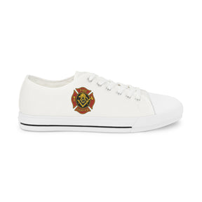 Master Mason Blue Lodge Sneaker - Low Top Sneaker Black & White Firefighter Mason - Bricks Masons