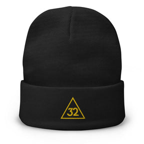 32nd Degree Scottish Rite Beanie - Golden Embroidery - Bricks Masons