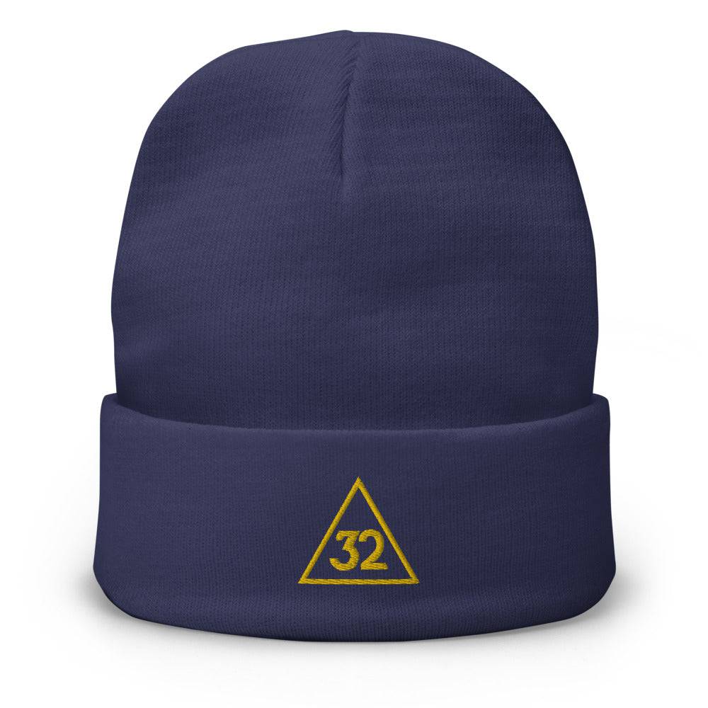 32nd Degree Scottish Rite Beanie - Golden Embroidery - Bricks Masons