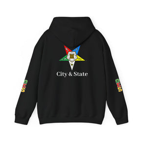 OES Hoodie - Colorful Eastern Star & Initials with Personalization - Bricks Masons
