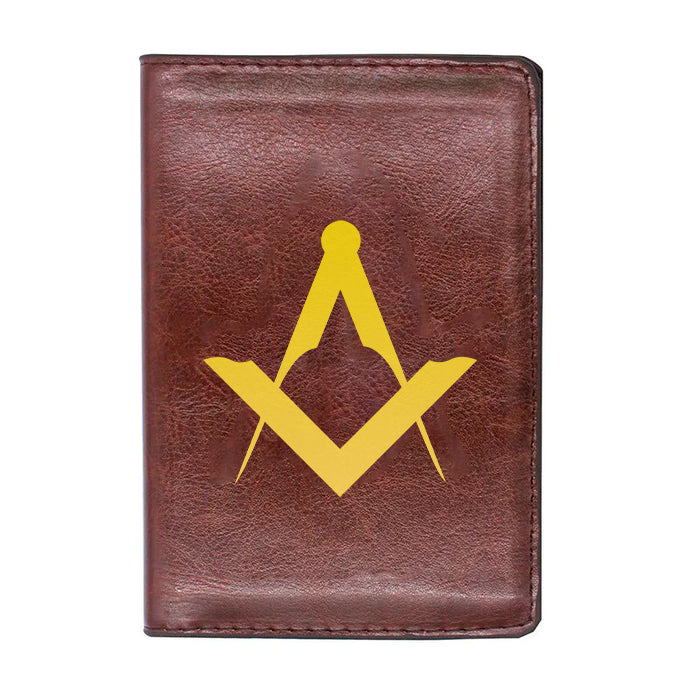 Master Mason Blue Lodge Wallet - Black & Brown - Bricks Masons