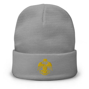 33rd Degree Scottish Rite Beanie - Wings Down Golden Embroidery - Bricks Masons