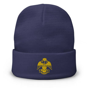 33rd Degree Scottish Rite Beanie - Wings Down Golden Embroidery - Bricks Masons