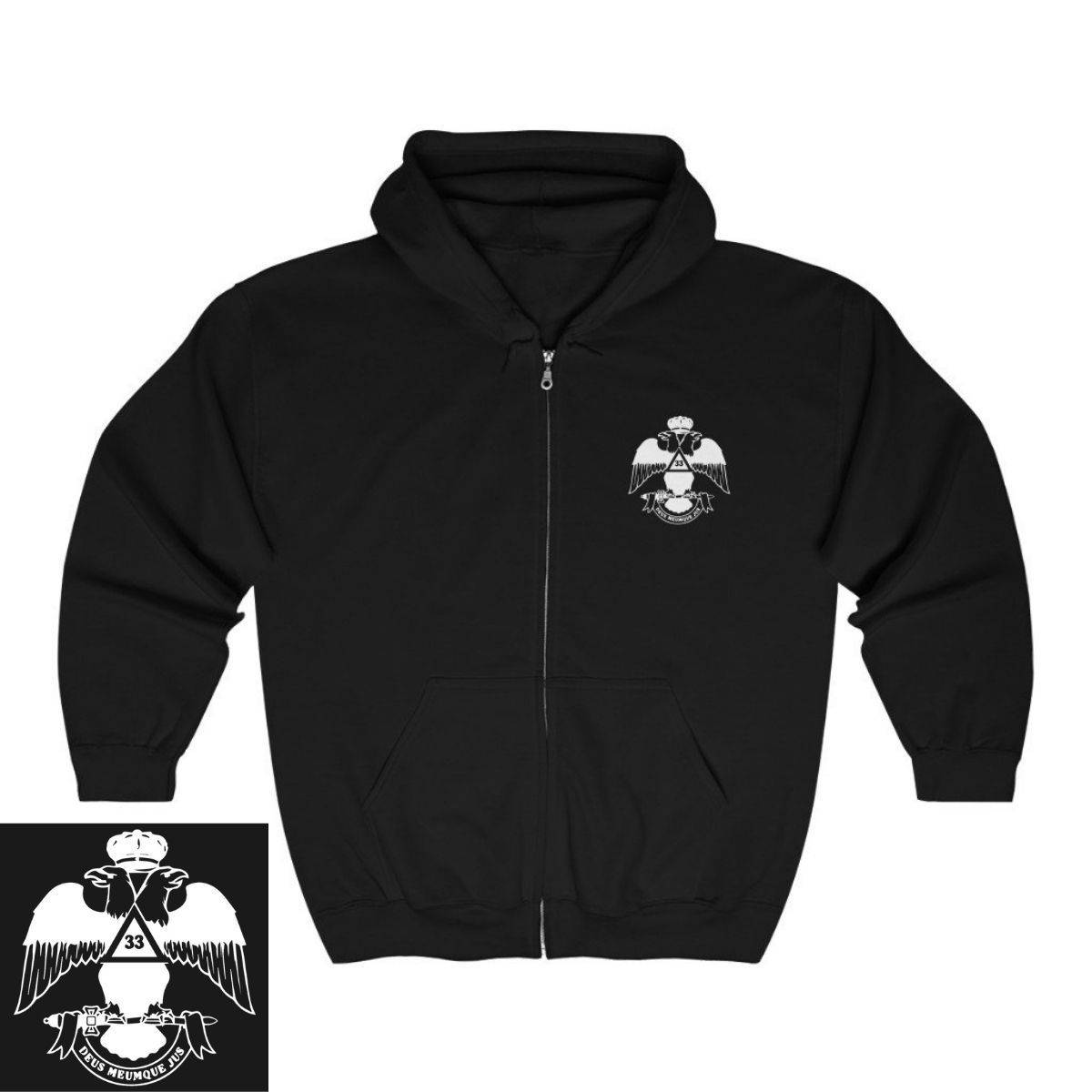 33rd Degree Scottish Rite Hoodie - Wings Down Various Colors - Bricks Masons