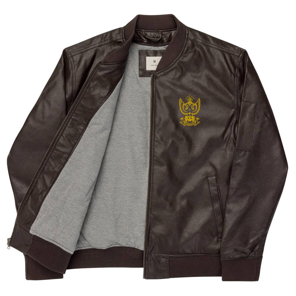 33rd Degree Scottish Rite Jacket - Wings Up Leather Golden Embroidery - Bricks Masons