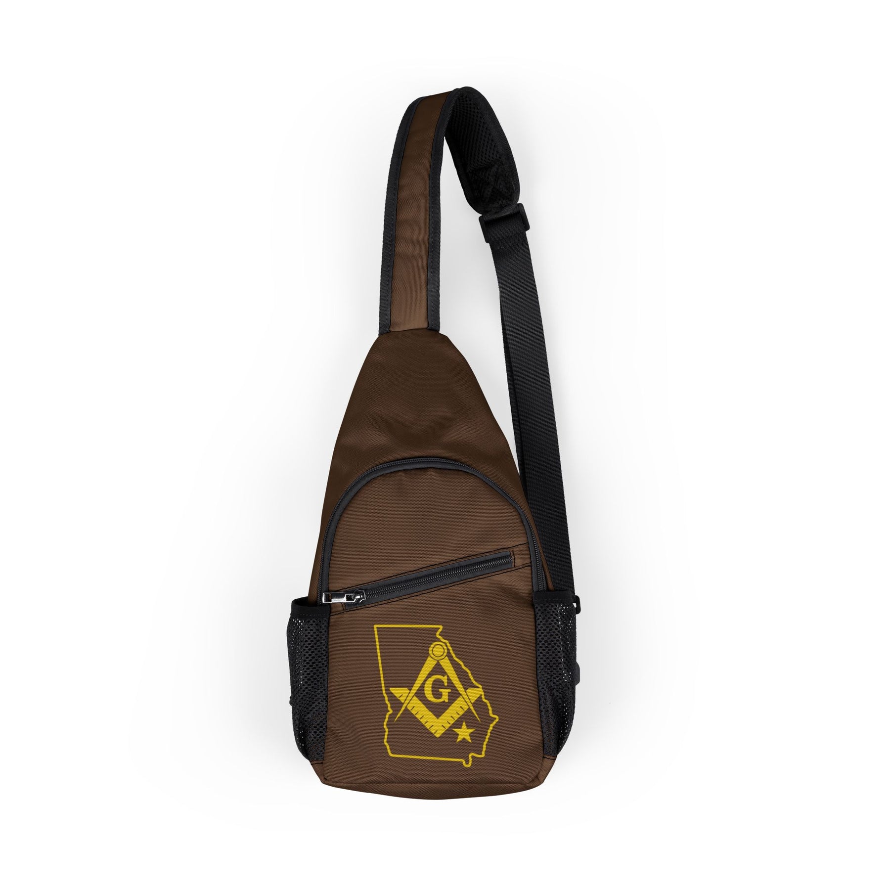 Master Mason Blue Lodge Crossbody Bag - Georgia Mason Nylon Fabric - Bricks Masons