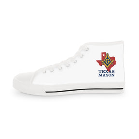 Master Mason Blue Lodge Sneaker - High Top Black & White Sole Texas Mason - Bricks Masons