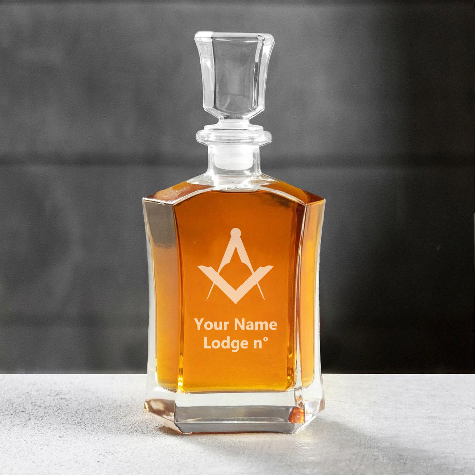 Master Mason Blue Lodge Decanter - 23 oz. Whiskey Glass