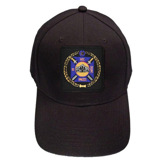 Knights Templar Commandery Baseball Cap - Black Elastic Stretch Band - Bricks Masons