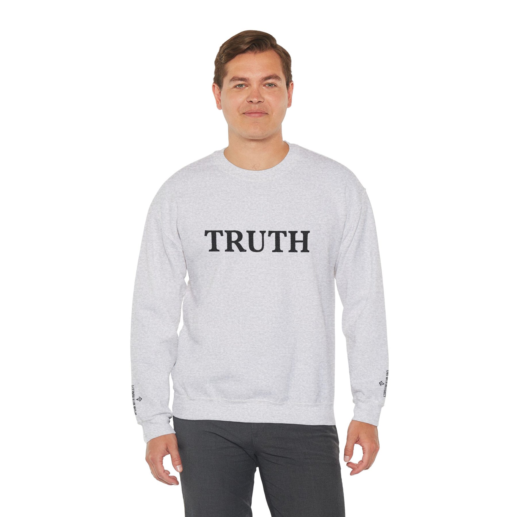 Master Mason Blue Lodge Sweatshirt - Truth Front & Sleeves Embroidery - Bricks Masons