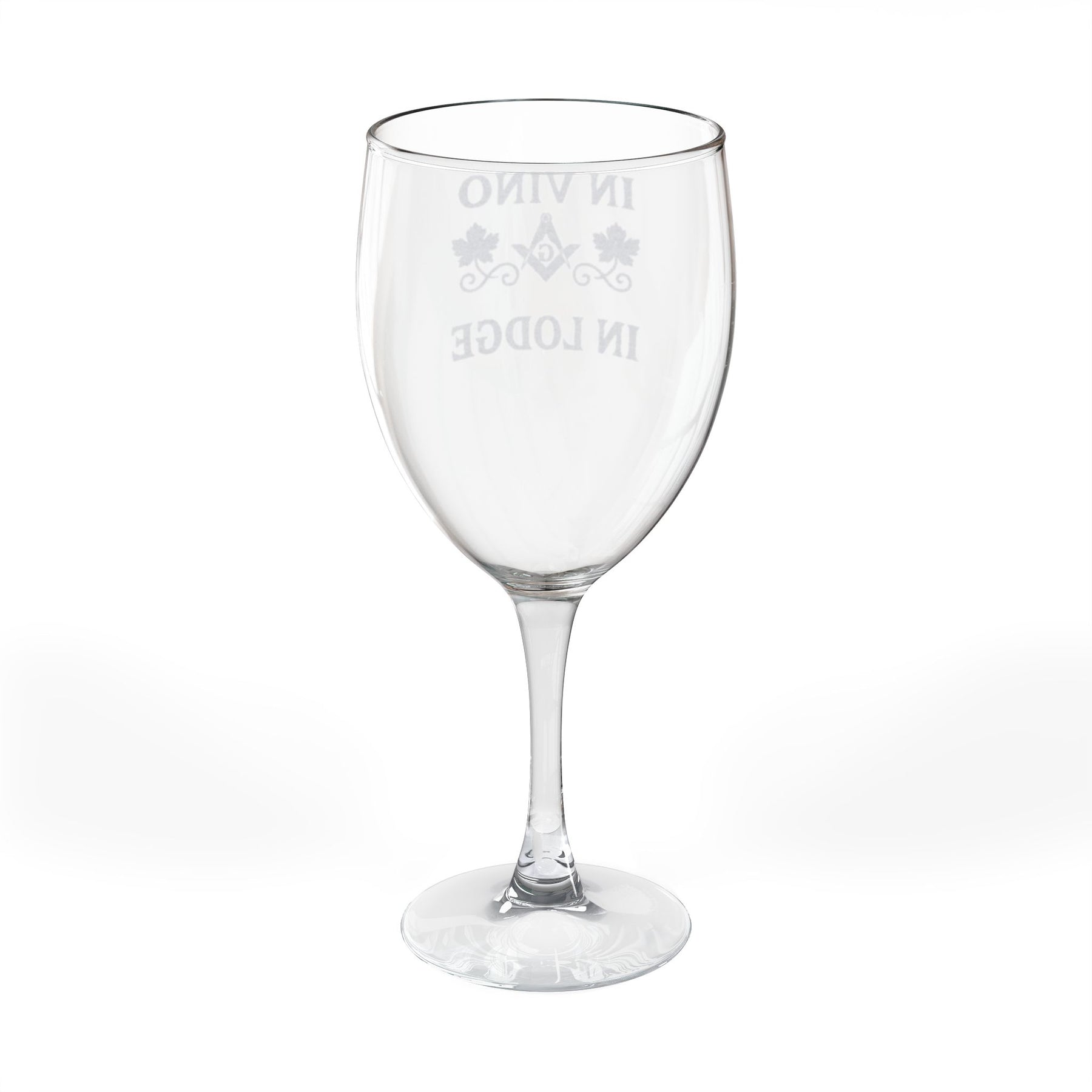 Master Mason Blue Lodge Wine Glass - In Vino In Lodge with Square & Compass G