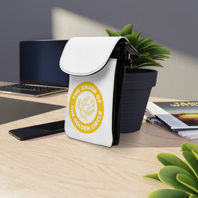 The Order of the Golden Circle Cell Phone Wallet - White & Yellow Microfiber Leather - Bricks Masons